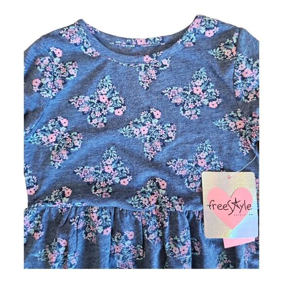 Girls Freestyle Revolution Butterfly Print Long Sleeve Knit Dress NWT Si… - Picture 2 of 8